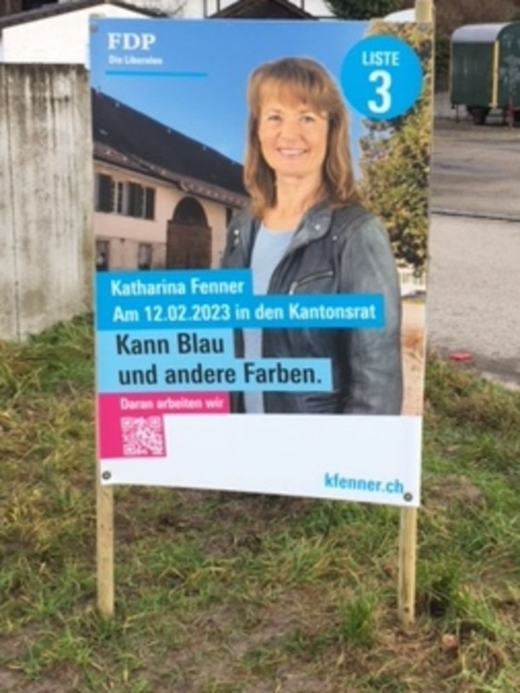 Wahlplakat mit Katrin Fenner